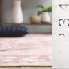 SAFAVIEH Washable Rug Arizona Collection – 8′ x 10′, Blue & Beige, Slip Resistant & Easy to Clean, Ideal for Living Room, Bedroom, Home Office, Dining Space (ARZ523M)(Rust/Beige)