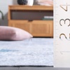 SAFAVIEH Washable Rug Malibu Collection – 5′ x 8′, Beige & Blue, Slip Resistant & Easy Cleaning, Ideal for Living Room, Bedroom, Home Office, Nursery, Kids Playroom, Dining Space (MBU944B)(Grey/Light Blue)