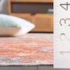 SAFAVIEH Washable Rug Malibu Collection – 5′ x 8′, Beige & Turquoise, Slip Resistant & Easy Cleaning, Ideal for Living Room, Bedroom, Home Office, Nursery, Kids Playroom, Dining Space (MBU943B)(Rust/Aqua)