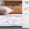 SAFAVIEH Washable Rug Malibu Collection – 5′ x 8′, Beige & Turquoise, Slip Resistant & Easy Cleaning, Ideal for Living Room, Bedroom, Home Office, Nursery, Kids Playroom, Dining Space (MBU943B)(Plum/Black)