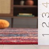 SAFAVIEH Washable Rug Orlando Collection – 8′ x 10′, Rust & Blue, Non-Shedding & Easy to Clean, Ideal for Living Room, Bedroom, Dining Space (ORL750P)(Rust/Blue)