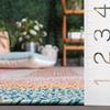 SAFAVIEH Washable Rug Outdoor Braided Collection – 6′ x 9′ Oval, Brown & Light Brown, Handmade & Reversible, Non-Shedding & Easy to Clean, Ideal for Patio, Backyard, Mudroom (BRD318S)(Aqua/Pink)