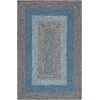 SAFAVIEH Washable Rug Outdoor Braided Collection – 6′ x 9′ Oval, Brown & Light Brown, Handmade & Reversible, Non-Shedding & Easy to Clean, Ideal for Patio, Backyard, Mudroom (BRD318S)(Navy/Blue)