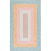 SAFAVIEH Washable Rug Outdoor Braided Collection – 6′ x 9′ Oval, Brown & Light Brown, Handmade & Reversible, Non-Shedding & Easy to Clean, Ideal for Patio, Backyard, Mudroom (BRD318S)(Aqua/Pink)