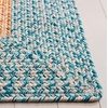 SAFAVIEH Washable Rug Outdoor Braided Collection – 6′ x 9′ Oval, Brown & Light Brown, Handmade & Reversible, Non-Shedding & Easy to Clean, Ideal for Patio, Backyard, Mudroom (BRD318S)(Aqua/Pink)