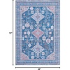 SAFAVIEH Washable Rug Serapi Collection – 5’3″ x 7’6″, Blue & Ivory, Slip Resistant & Easy to Clean, Ideal for Living Room, Bedroom, Dining Space (SEP513M)(Blue/Ivory)