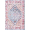 SAFAVIEH Washable Rug Serapi Collection – 5’3″ x 7’6″, Blue & Rust, Slip Resistant & Easy to Clean, Ideal for Living Room, Bedroom, Dining Space (SEP515M)(Blue/Rust)
