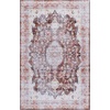 SAFAVIEH Washable Rug Tucson Collection – 5′ x 8′, Fuchsia & Purple, Slip Resistant & Easy to Clean, Ideal for Living Room, Bedroom, Dining Space (TSN206P)(Brown/Gold)