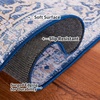 SAFAVIEH Washable Rug Tucson Collection – 5′ x 8′, Light Blue & Navy, Slip Resistant & Easy to Clean, Ideal for Living Room, Bedroom, Dining Space (TSN147M)(Light Blue/Navy)