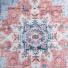 SAFAVIEH Washable Rug Tucson Collection – 8′ x 10′, Red & Blue, Slip Resistant & Easy to Clean, Ideal for Living Room, Bedroom, Dining Space (TSN148M)(Red/Blue)