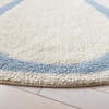 SAFAVIEH Washable Rug Vermont Collection – 4′ Round, Ivory & Light Blue, Handmade Wool, Entryway, Foyer, Living Room, Nursery, Bedroom (VRM478A)(Ivory/Light Blue)