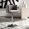 Safavieh Couture Zayna Glam Light Grey Velvet 26.8″-35″ Adjustable Bar Stool Barstool, Gray(Light Grey)