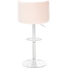 Safavieh Couture Zayna Glam Light Grey Velvet 26.8″-35″ Adjustable Bar Stool Barstool, Gray(Light Pink)