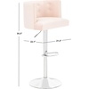 Safavieh Couture Zayna Glam Light Grey Velvet 26.8″-35″ Adjustable Bar Stool Barstool, Gray(Light Pink)
