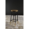 Safavieh Home Collection Emery White and Dipped Gold Leaf 30-inch Barstool(Black / Gold)