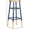 Safavieh Home Collection Emery White and Dipped Gold Leaf 30-inch Barstool(Navy / Gold)