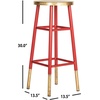 Safavieh Home Collection Emery White and Dipped Gold Leaf 30-inch Barstool(Red / Gold)