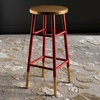 Safavieh Home Collection Emery White and Dipped Gold Leaf 30-inch Barstool(Red / Gold)