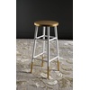 Safavieh Home Collection Emery White and Dipped Gold Leaf 30-inch Barstool(White / Gold)