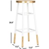 Safavieh Home Collection Emery White and Dipped Gold Leaf 30-inch Barstool(White / Gold)