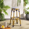 Safavieh Home Collection Kipnuk Blue&White Indoor/ Outdoor Barstool(Blue / White)