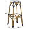 Safavieh Home Collection Kipnuk Blue&White Indoor/ Outdoor Barstool(Blue / White)