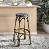 Safavieh Home Collection Kipnuk Blue&White Indoor/ Outdoor Barstool(Navy / White)
