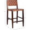 Safavieh Home Collection Paxton Cognac and Walnut Woven 24-inch Leather Counter Stool