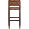 Safavieh Home Collection Paxton Cognac and Walnut Woven 30-inch Leather Bar Stool
