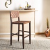 Safavieh Home Collection Paxton Cognac and Walnut Woven 30-inch Leather Bar Stool
