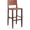 Safavieh Home Collection Paxton Cognac and Walnut Woven 30-inch Leather Bar Stool