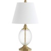 Safavieh Lighting Collection Kaiden Clear/ Brass Gold 24-inch Bedroom Living Room Home Office Desk Nightstand Table Lamp (LED Bulb Included)