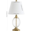 Safavieh Lighting Collection Kaiden Clear/ Brass Gold 24-inch Bedroom Living Room Home Office Desk Nightstand Table Lamp (LED Bulb Included)