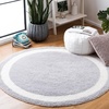 SAFAVIEH Vermont Collection 6′ Round Grey/Ivory VRM477F Handmade Machine Washable Premium New Zealand Wool Entryway Foyer Living Room Bedroom Kitchen Area Rug(Grey/Ivory)