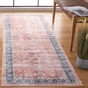 SAFAVIEH Washable Rug Arizona Collection – 8′ x 10′, Rust & Aqua, Slip Resistant & Easy to Clean, Ideal for Living Room, Bedroom, Home Office, Dining Space (ARZ559Q)(Rust/Aqua)