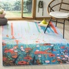 SAFAVIEH Washable Rug Daytona Collection – 3′ x 5′, Teal & Orange, Non-Shedding & Easy to Clean, Slip Resistant, Ideal for Living Room, Bedroom, Kids Room (DAY105T)(Teal/Orange)