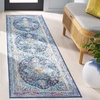 SAFAVIEH Washable Rug Orlando Collection – 8′ x 10′, Light Blue & Navy, Non-Shedding & Easy to Clean, Ideal for Living Room, Bedroom, Dining Space (ORL756K)(Light Blue/Navy)