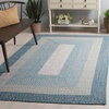 SAFAVIEH Washable Rug Outdoor Braided Collection – 6′ x 9′ Oval, Brown & Light Brown, Handmade & Reversible, Non-Shedding & Easy to Clean, Ideal for Patio, Backyard, Mudroom (BRD318S)(Blue/Aqua)