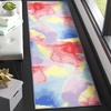 SAFAVIEH Washable Rug Paint Brush Collection – 7’9″ x 10′, Fuchsia & Yellow, Slip Resistant & Easy to Clean, Ideal for Living Room, Bedroom, Nursery, Kids Playroom, Dining Space (PTB121A)(Fuchsia/Yellow)