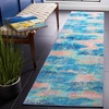 SAFAVIEH Washable Rug Sequoia Collection – 5’5″ x 7’6″, Blue & Orange, Slip Resistant & Easy to Clean, Ideal for Living Room, Bedroom, Dining Space (SEQ151M)(Blue/Orange)