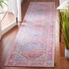 SAFAVIEH Washable Rug Serapi Collection – 5’3″ x 7’6″, Blue & Rust, Slip Resistant & Easy to Clean, Ideal for Living Room, Bedroom, Dining Space (SEP515M)(Rust/Blue)