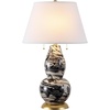 Safavieh Lighting Collection Color Swirls Glass Blue and White Table Lamp, Set of 2(Black/White – Set of 2)