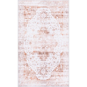 Martha Stewart x SAFAVIEH Machine Washable Area Rug Collection – 5′ x 7′, Beige & Gold, Slip Resistant & Easy Cleaning, Ideal for Ideal for Living Room, Bedroom, Dining Space (MSRW127B)(Beige/Gold)