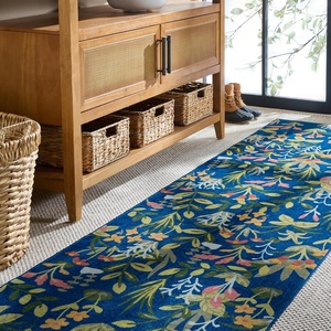 Martha Stewart x SAFAVIEH Machine Washable Area Rug Collection – 5′ x 8′, Navy & Gold, Slip Resistant & Easy Cleaning, Ideal for Ideal for Living Room, Bedroom, Dining Space (MSRW192N)(Navy/Gold)