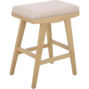 SAFAVIEH Furniture – Minato 26-Inch Counter Stool – Grey Linen & Black Legs – Solid Wood – Ideal for Kitchen, Dining Room (BST5601B)(Cream/Natural)