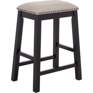 SAFAVIEH Home Collection Aero White 25-inch Counter Stool (Set of 2)(Grey/Black)