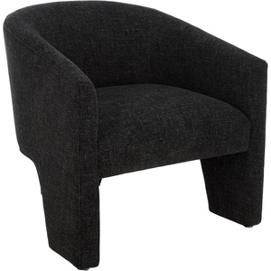 SAFAVIEH Home Collection Lahela Modern Cream Barrel Back Accent Chair (Fully Assembled)(Black)