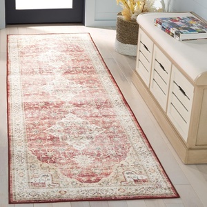 SAFAVIEH Washable Rug Arizona Collection – 5′ x 8′, Rust & Gold, Slip Resistant & Easy to Clean, Ideal for Living Room, Bedroom, Home Office, Dining Space (ARZ556Q)(Rust/Gold)