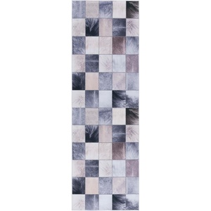 SAFAVIEH Washable Rug Faux Hide Collection – 5′ x 8′, Light Grey & Grey, Slip Resistant, Western Rustic Decor, Printed Pattern, Ideal for Living Room, Bedroom, Home Office, Dining Space (FAH519F)(Beige/Grey)