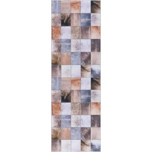 SAFAVIEH Washable Rug Faux Hide Collection – 5′ x 8′, Light Grey & Grey, Slip Resistant, Western Rustic Decor, Printed Pattern, Ideal for Living Room, Bedroom, Home Office, Dining Space (FAH519F)(Beige/Brown)